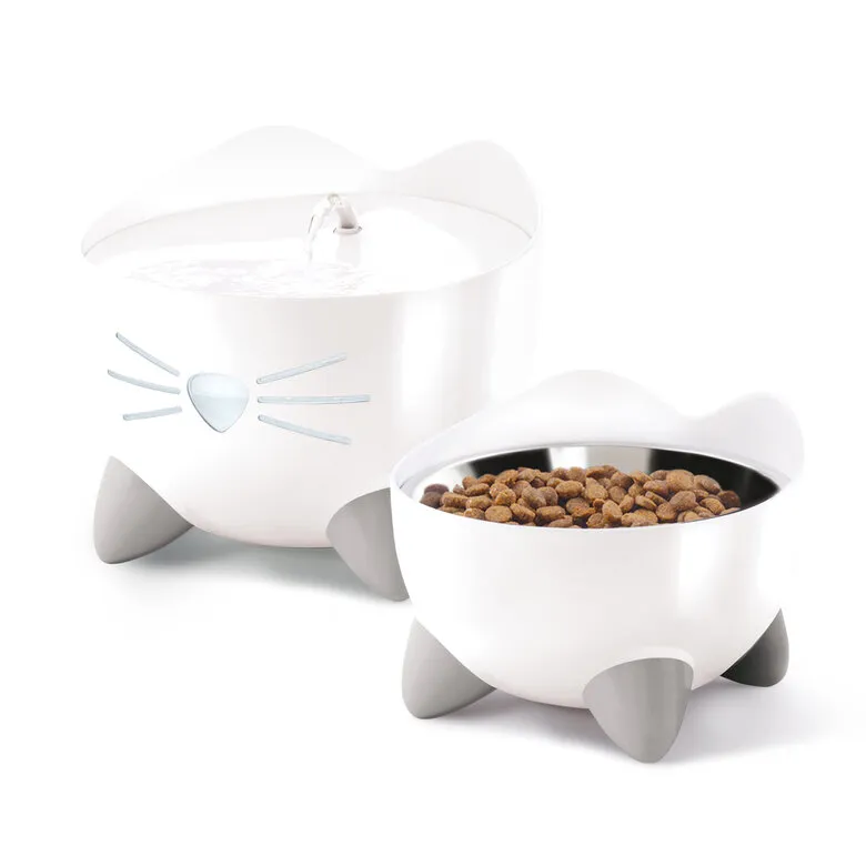 Catit - Kit Abreuvoir et Mangeoire Pixi Combo pour Chats blanc 2 .webp