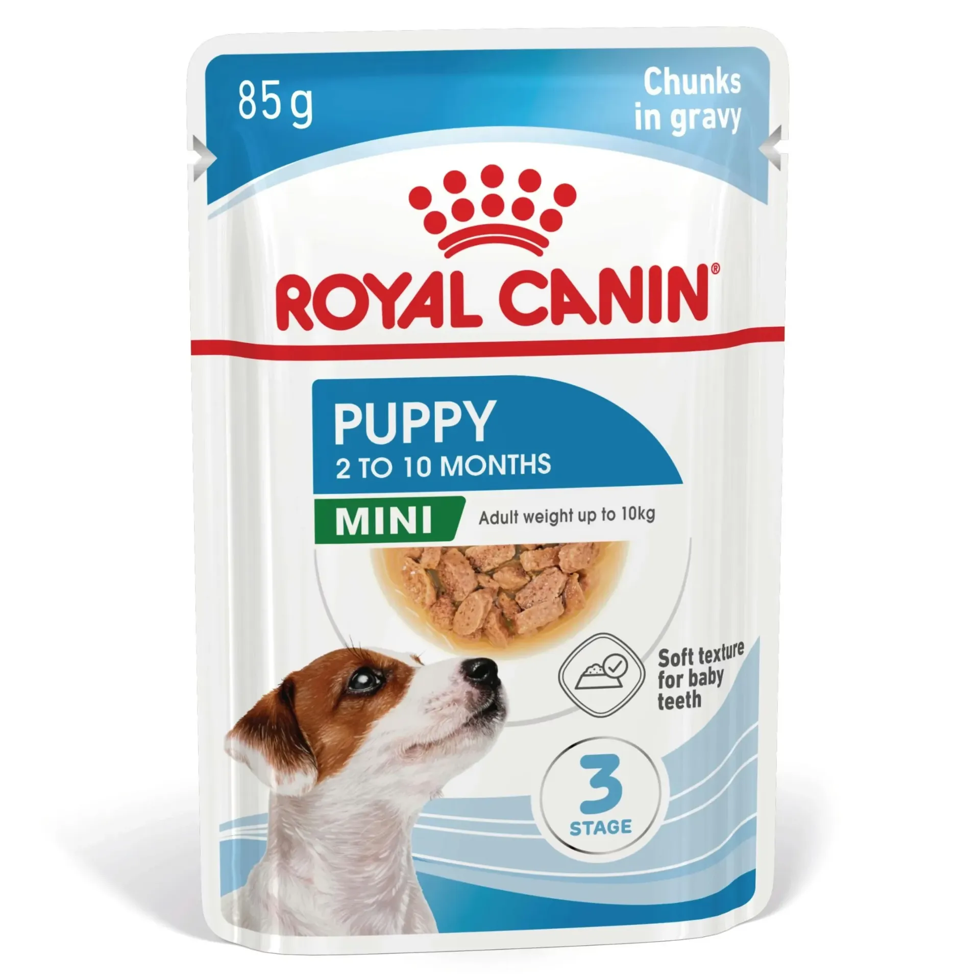 ROYAL CANIN Puppy 2-10 months Mini Adult Weight up to 10 kg in Gravy pour chien - 12 sachets de 85 g