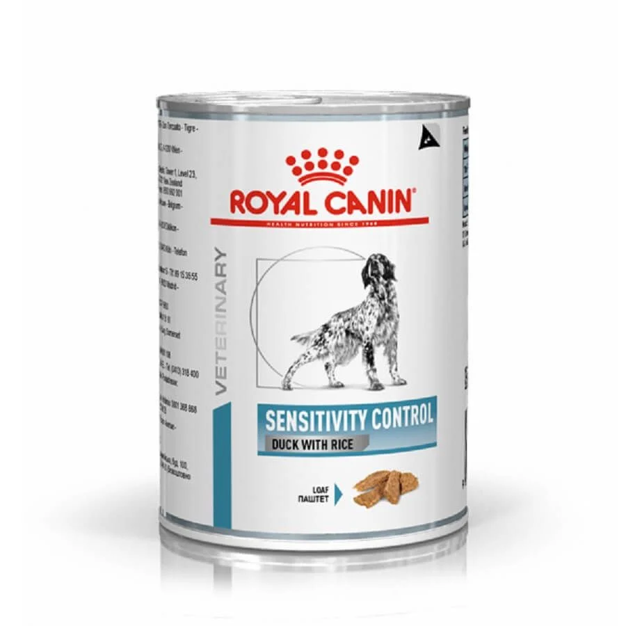 [15521] ROYAL CANIN VETERINARY Sensitivity Control Duck with rice pour chien - 12 boîtes de 410 g
