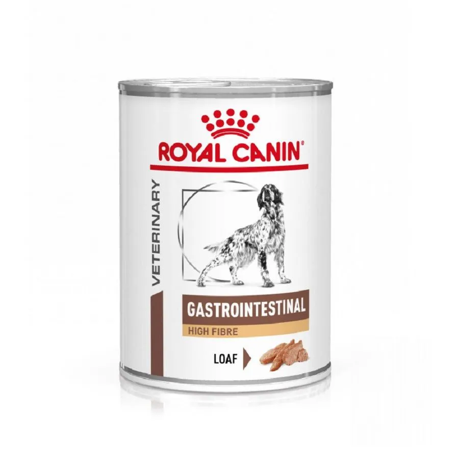 [16335] ROYAL CANIN VETERINARY Gastrointestinal High Fibre pour chien - 12 boîtes de 410 g