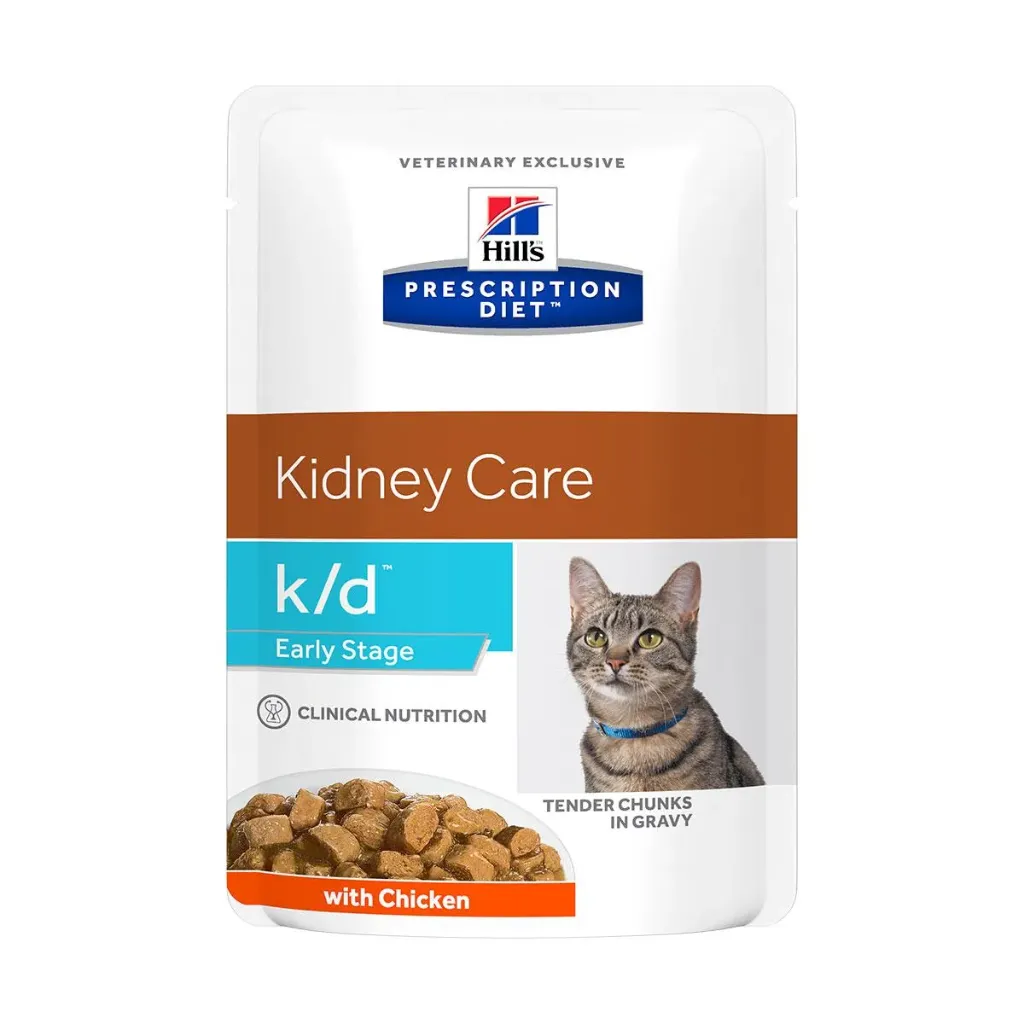 HILL'S PRESCRIPTION DIET Kidney Care k/d Early Stage au poulet pour chat - 12 sachets de 85 g