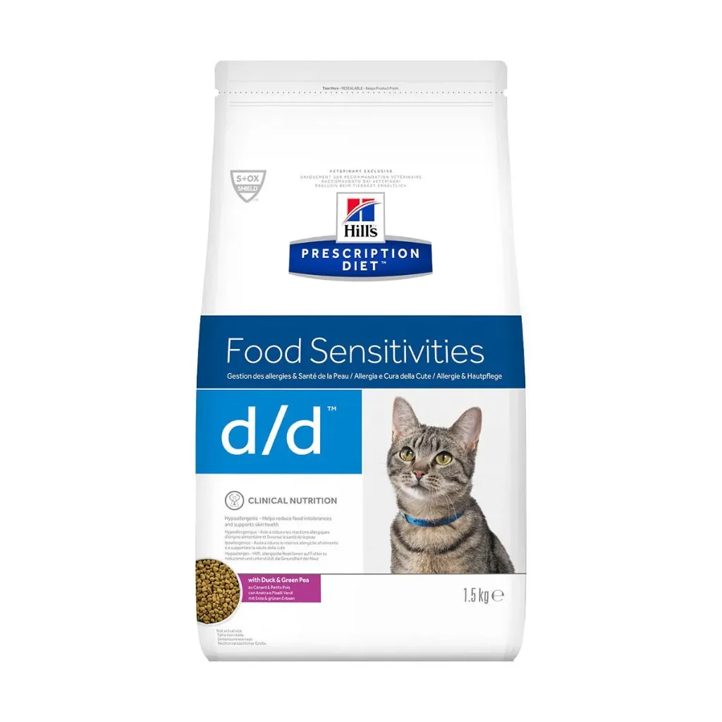 [10642] HILL'S PRESCRIPTION DIET Food Sensitivities d/d au canard & pois vert Chat - Sac de 1,5 kg