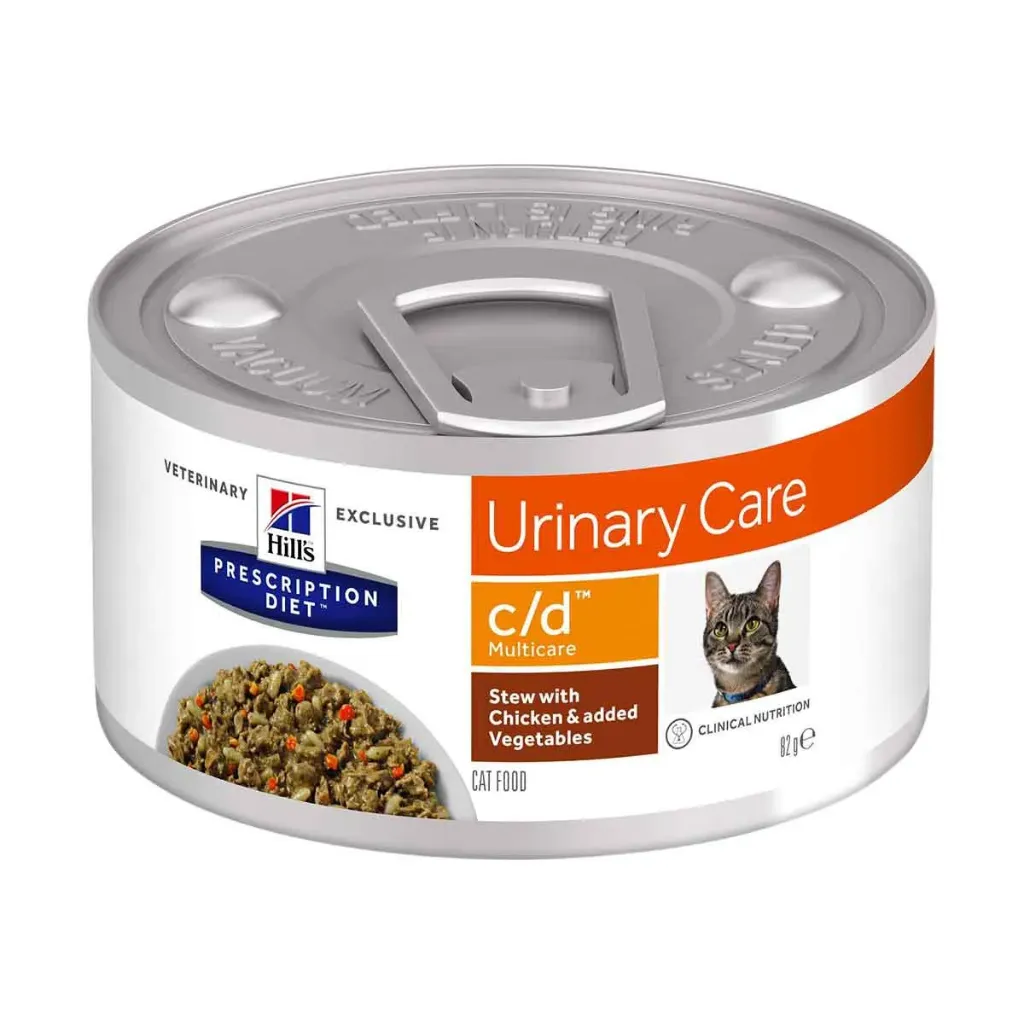 HILL'S PRESCRIPTION DIET Urinary Care c/d Multicare Mijoté au poulet & légumes pour chat - 24 boîtes de 82 g