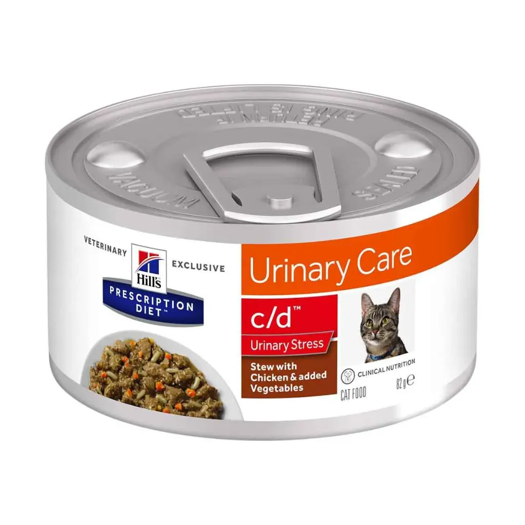 HILL'S PRESCRIPTION DIET Urinary Care c/d Urinary stress Mijoté au poulet & légumes pour chat - 24 boîtes de 82 g