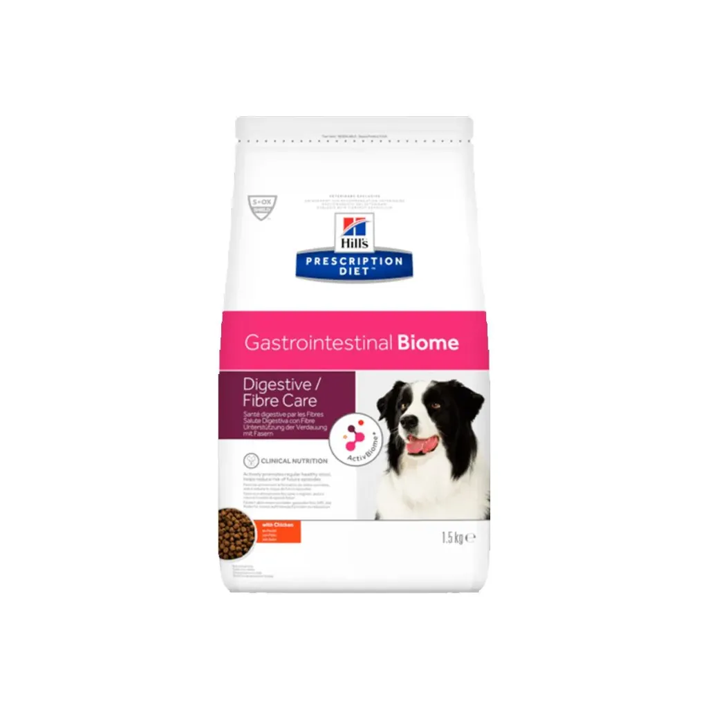 [11715] HILL'S PRESCRIPTION DIET Gastrointestinal Biome Digestive / Fibre Care au poulet pour chien - Sac de 1,5 kg