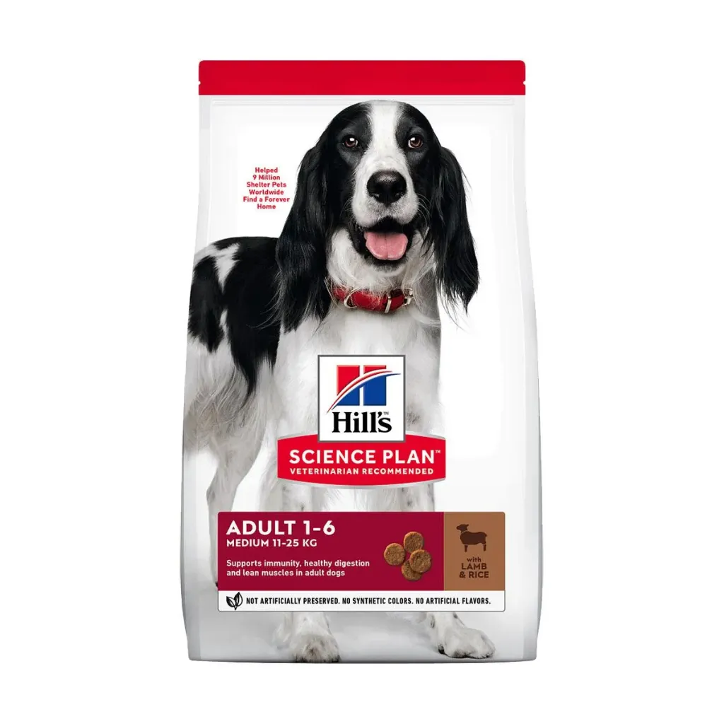 HILL'S SCIENCE PLAN Adult 1-6 Medium 11-25 kg à l'agneau & riz pour chien - Sac de 14 kg