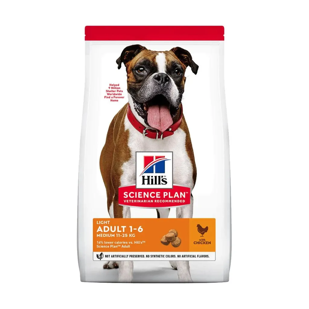 [11969] HILL'S SCIENCE PLAN Light Adult 1-6 Medium 11-25 kg au poulet pour chien - Sac de 14 kg