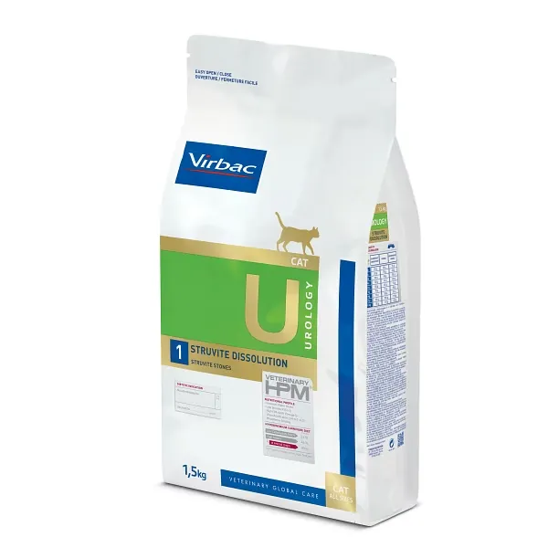 VIRBAC VETERINARY HPM U Urology 1 Struvite Dissolution pour chat - Sac de 1,5 kg