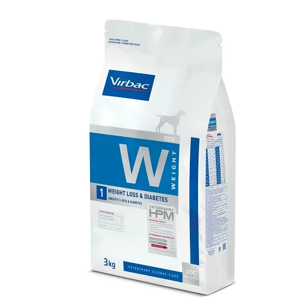 VIRBAC VETERINARY HPM W Weight 1 Weight Loss & Diabetes pour chien - Sac de 3 kg