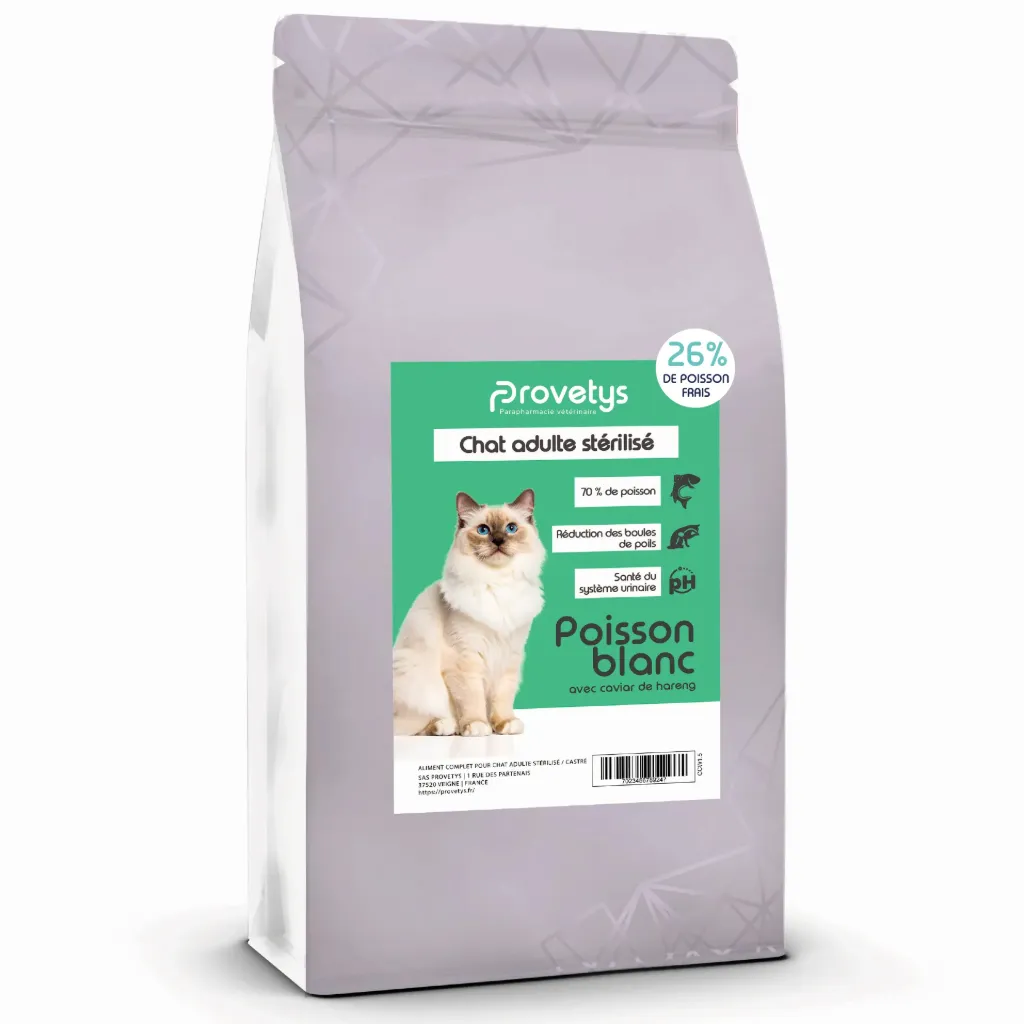 Croquettes Provetys Chat adulte stérilisé au poisson blanc 1.5kg