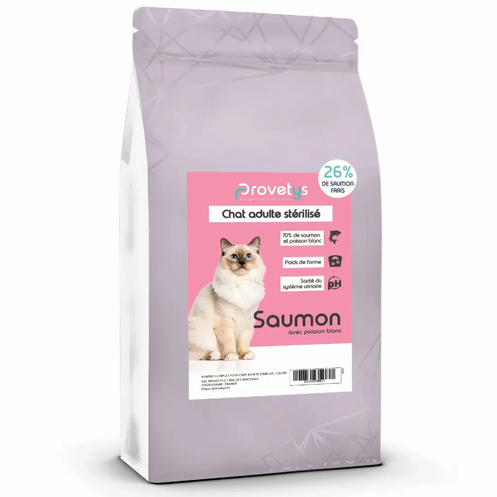 Croquettes Provetys Chat adulte stérilisé au saumon 5kg