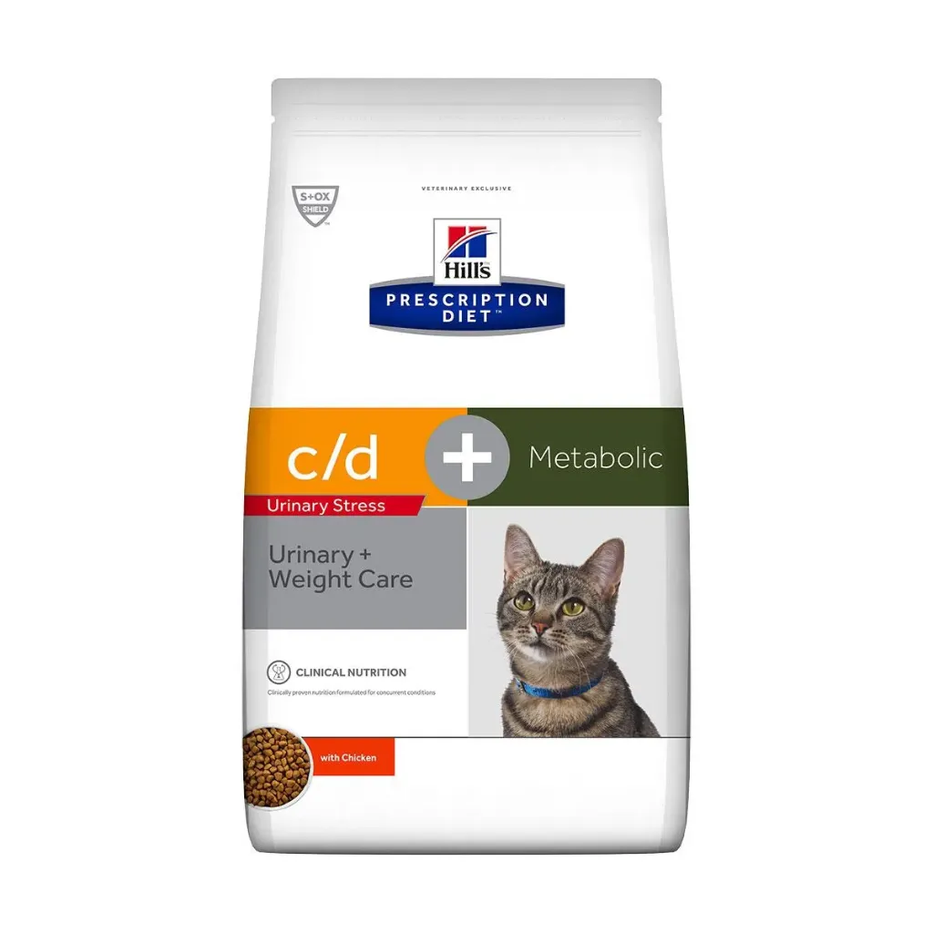 [12782] HILL'S PRESCRIPTION DIET c/d Urinary Stress + Metabolic Urinary + Weight Care au poulet pour chat - Sac de 8 kg