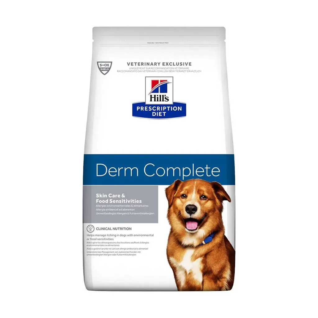 [13243] HILL'S PRESCRIPTION DIET Derm Complete Skin Care & Food Sensitivities pour chien - Sac de 12 kg