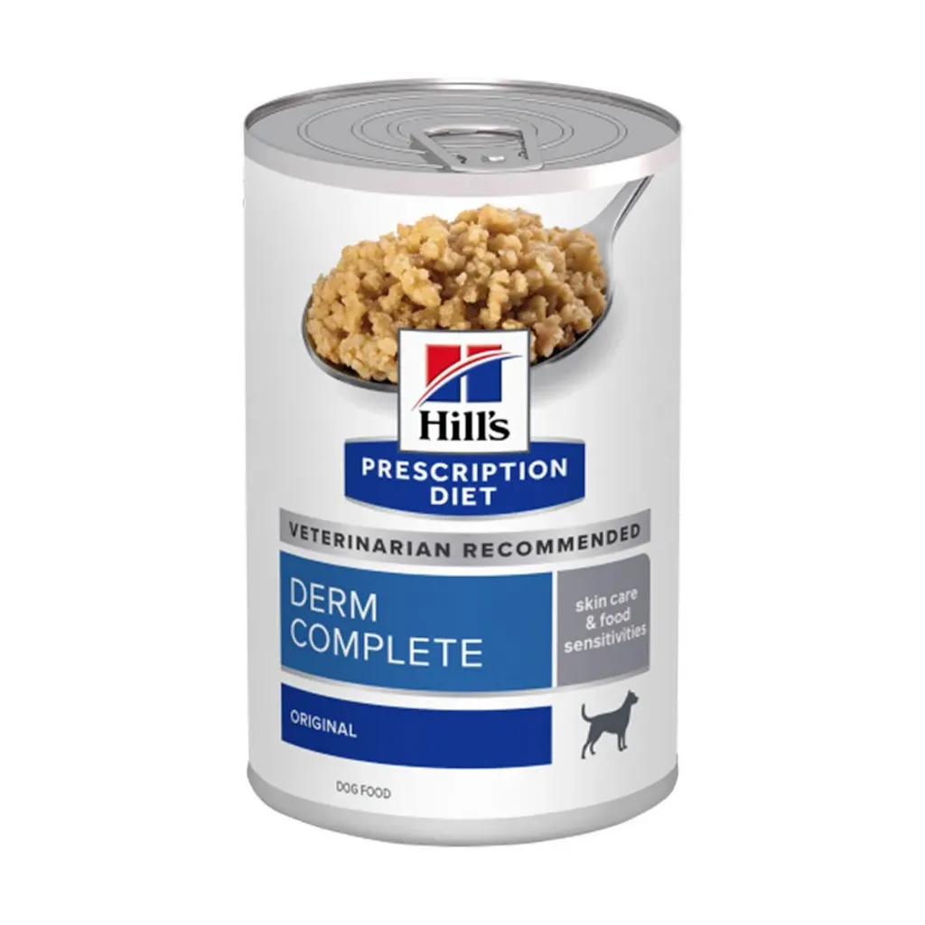 [13244] HILL'S PRESCRIPTION DIET Derm Complete Skin Care & Food Sensitivities pour chien - 12 boîtes de 370 g