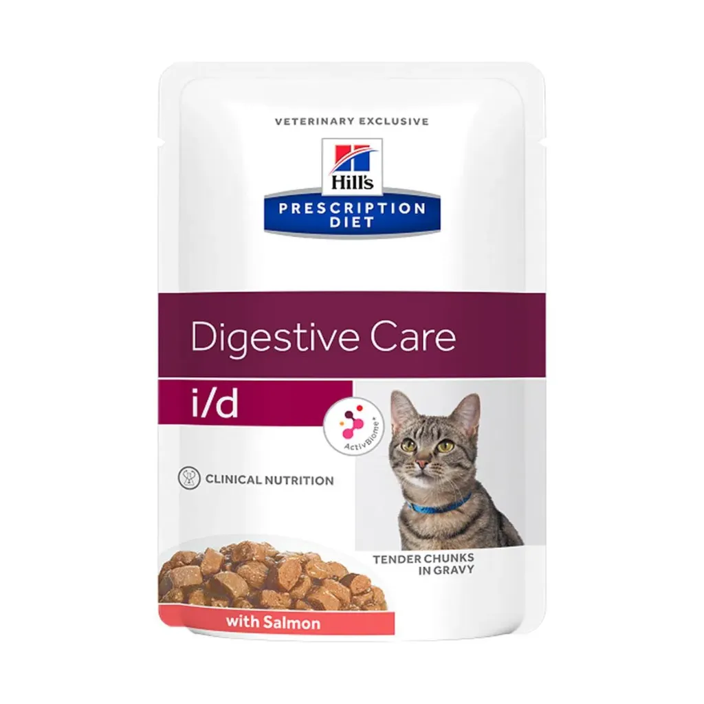 [13662] HILL'S PRESCRIPTION DIET Digestive Care i/d au saumon pour chat - 12 sachets de 85 g