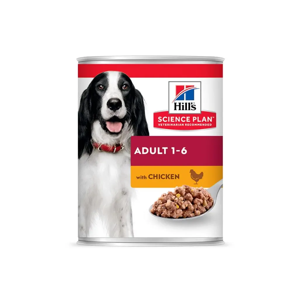 HILL'S SCIENCE PLAN Adult 1-6 au poulet pour chien - 12 boîtes de 370 g