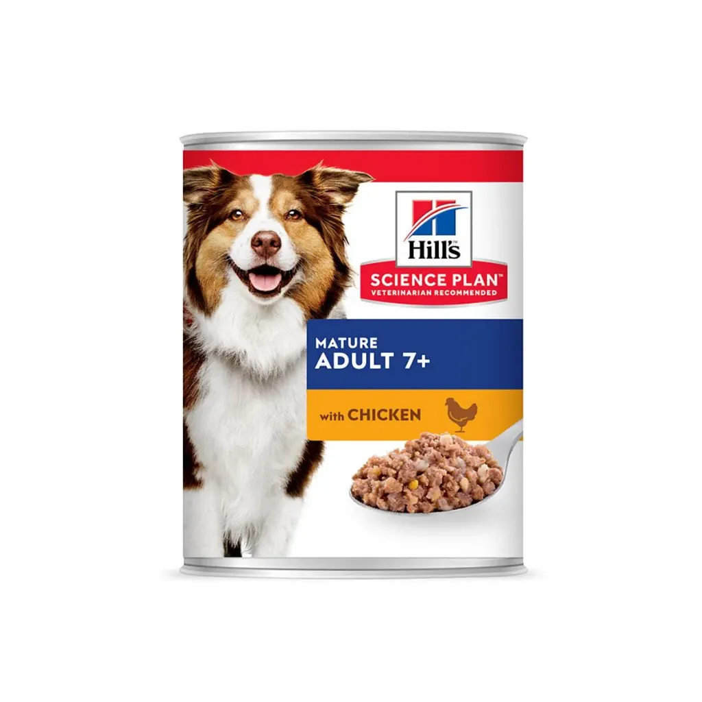 [14560] HILL'S SCIENCE PLAN Mature Adult 7+ au poulet pour chien - 12 boîtes de 370 g