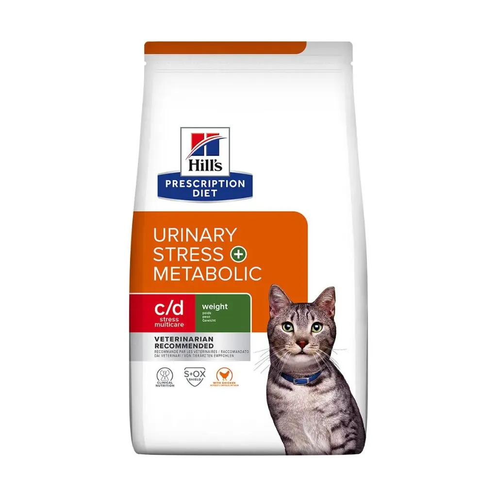 HILL'S PRESCRIPTION DIET Urinary Stress + Metabolic c/d Stress Multicare Weight au poulet pour Chat - Sac de 3 kg