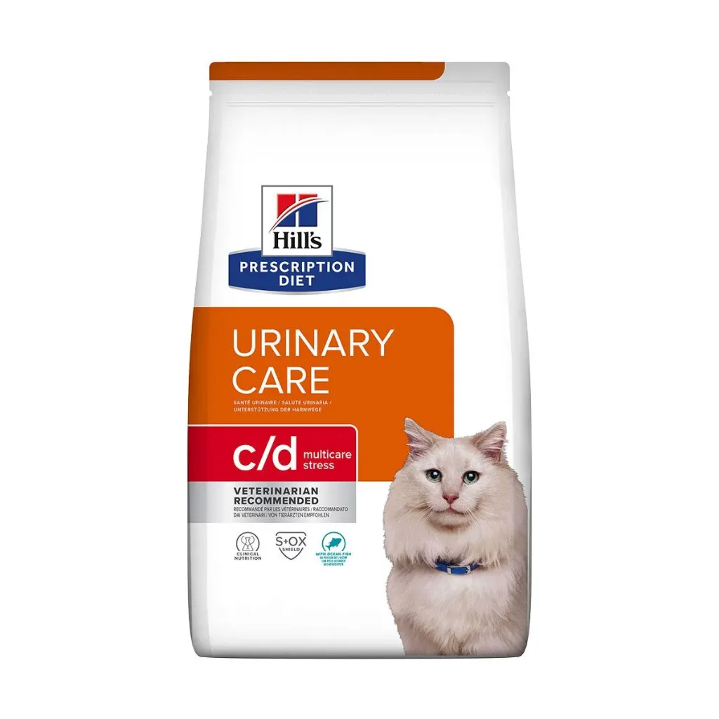 HILL'S PRESCRIPTION DIET Urinary Care c/d Multicare Stress au poisson pour chat - Sac de 8 kg