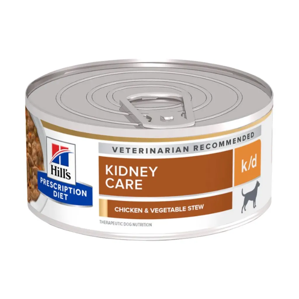[15171] HILL'S PRESCRIPTION DIET Kidney Care k/d Mijoté au poulet & légumes pour chien - 24 boîtes de 156 g