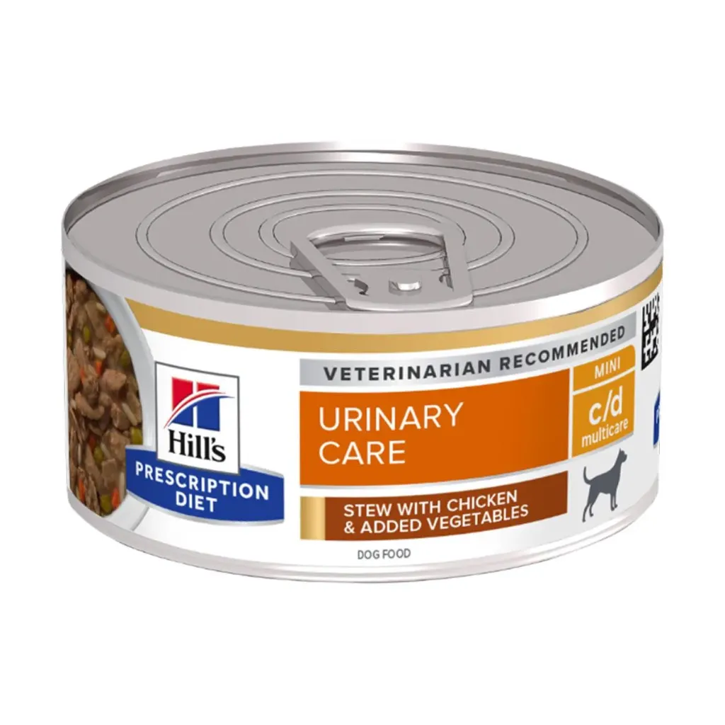 HILL'S PRESCRIPTION DIET Urinary Care Mini c/d Multicare Mijoté au poulet & légumes pour chien - 24 boîtes de 156 g