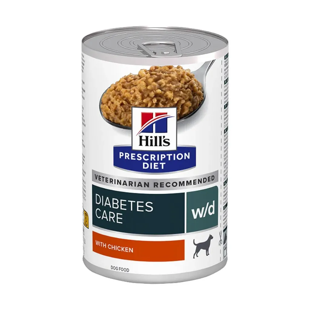 [15671] HILL'S PRESCRIPTION DIET Diabetes Care w/d au poulet pour chien - 12 boîtes de 370 g