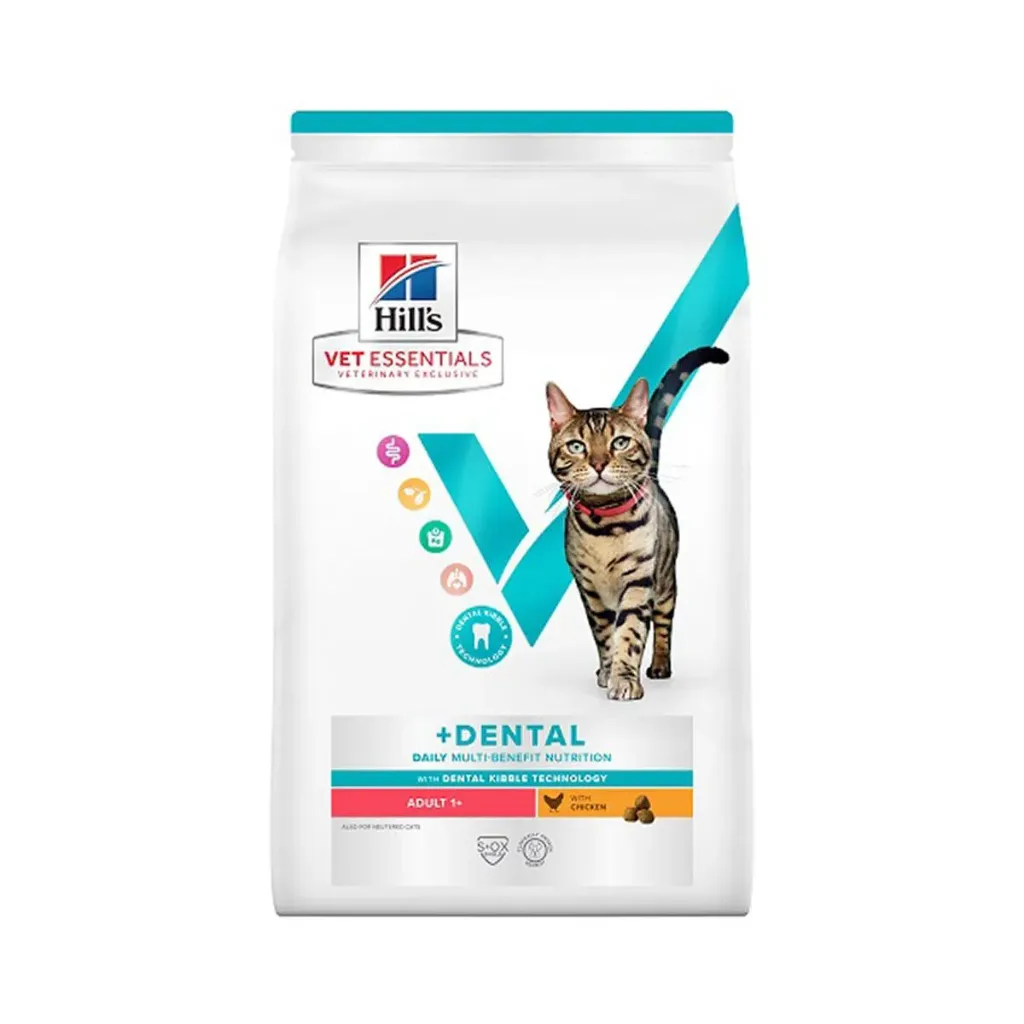 HILL'S VET ESSENTIALS +Dental Daily Multi-Benefit Adult 1+ au poulet pour chat - Sac de 10 kg