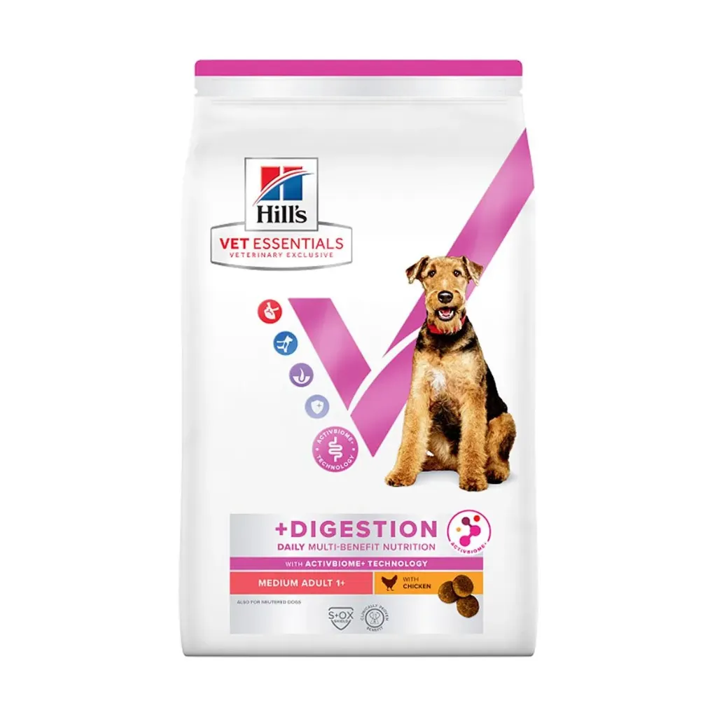 HILL'S VET ESSENTIALS +Digestion Daily Multi-Benefit Medium Adult 1+ au poulet pour chien - Sac de 10 kg