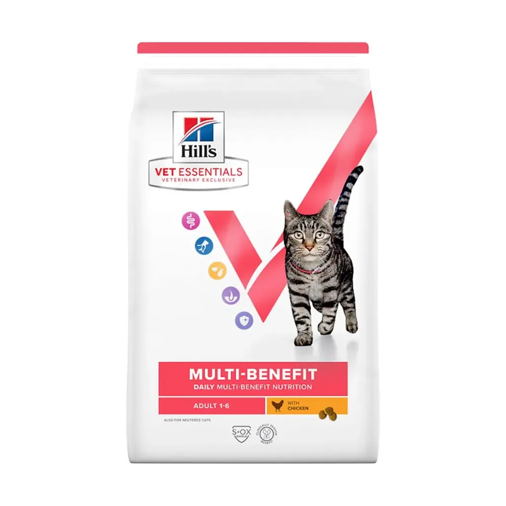 [16143] HILL'S VET ESSENTIALS Multi-Benefit Adult 1-6 au poulet pour chat - Sac de 1,5 kg