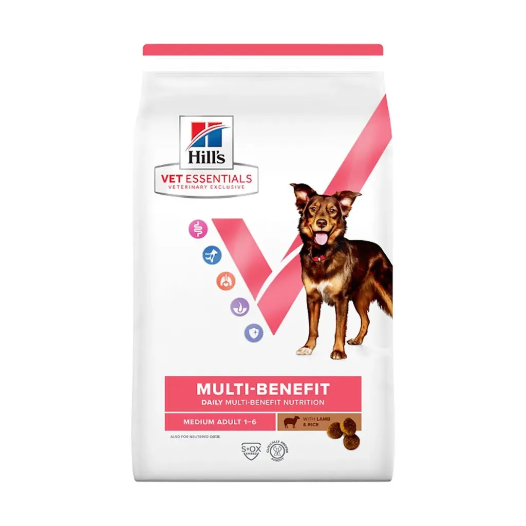 [16145] HILL'S VET ESSENTIALS Multi-Benefit Medium Adult 1-6 à l'agneau & riz pour chien - Sac de 2 kg
