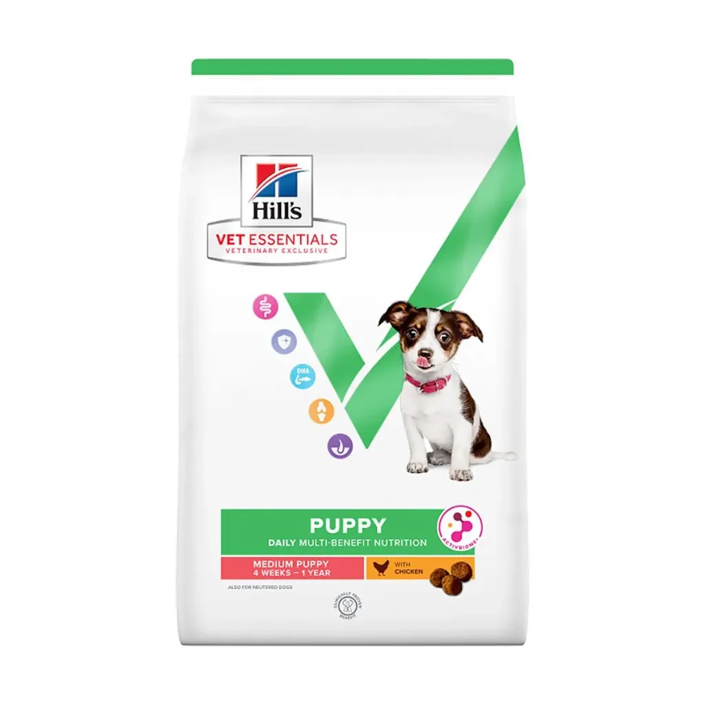 [16191] HILL'S VET ESSENTIALS Puppy Daily Multi-Benefit Medium 4 Weeks - 1 Year au poulet pour chien - Sac de 8 kg