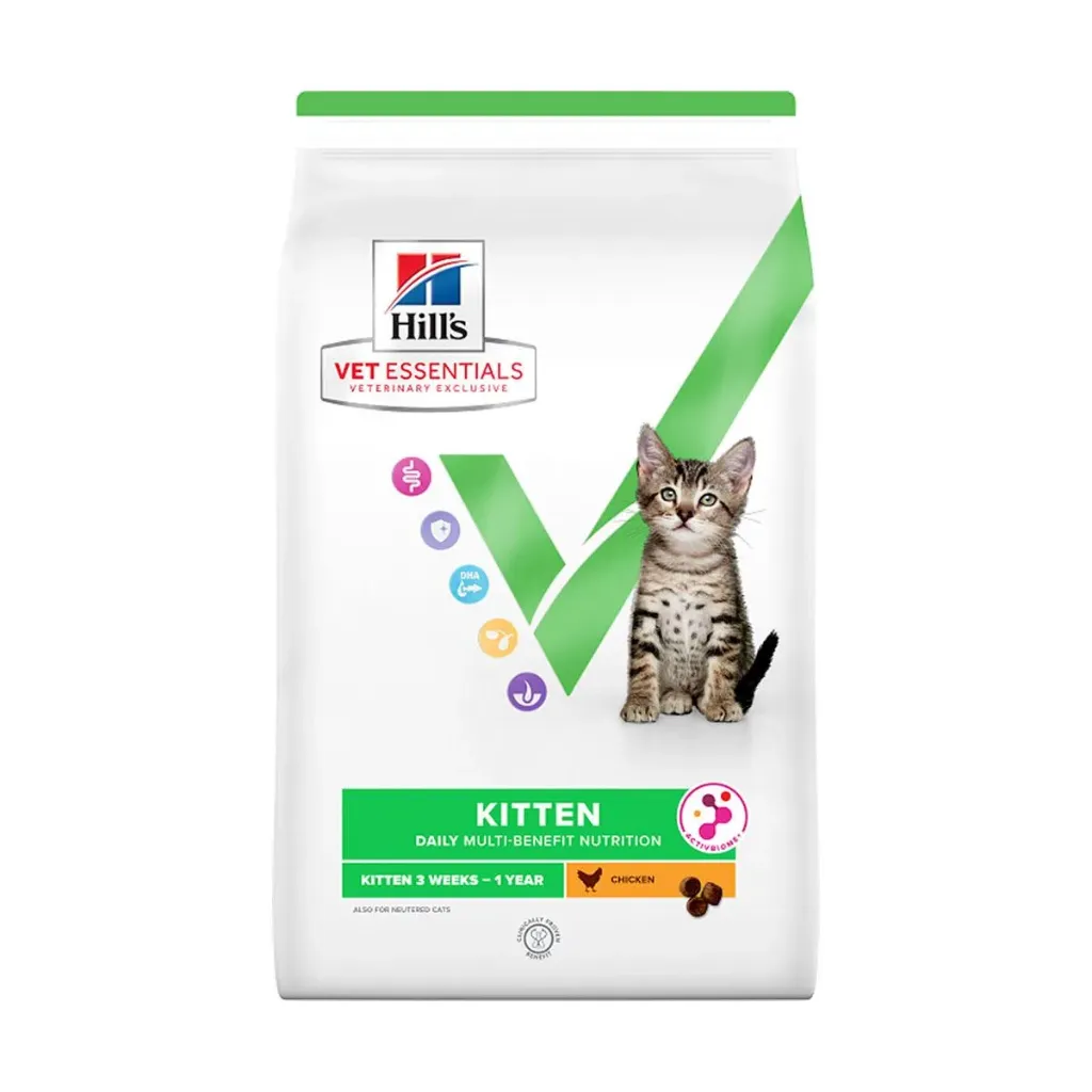 [16194] HILL'S VET ESSENTIALS Kitten Daily Multi-Benefit Kitten 3 Weeks - 1 Year au poulet pour chaton - Sac de 1,5 kg