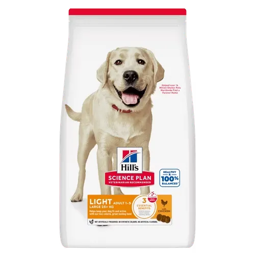 HILL'S SCIENCE PLAN Light Adult 1-5 Large 25 kg+ au poulet pour chien - Sac de 18 kg