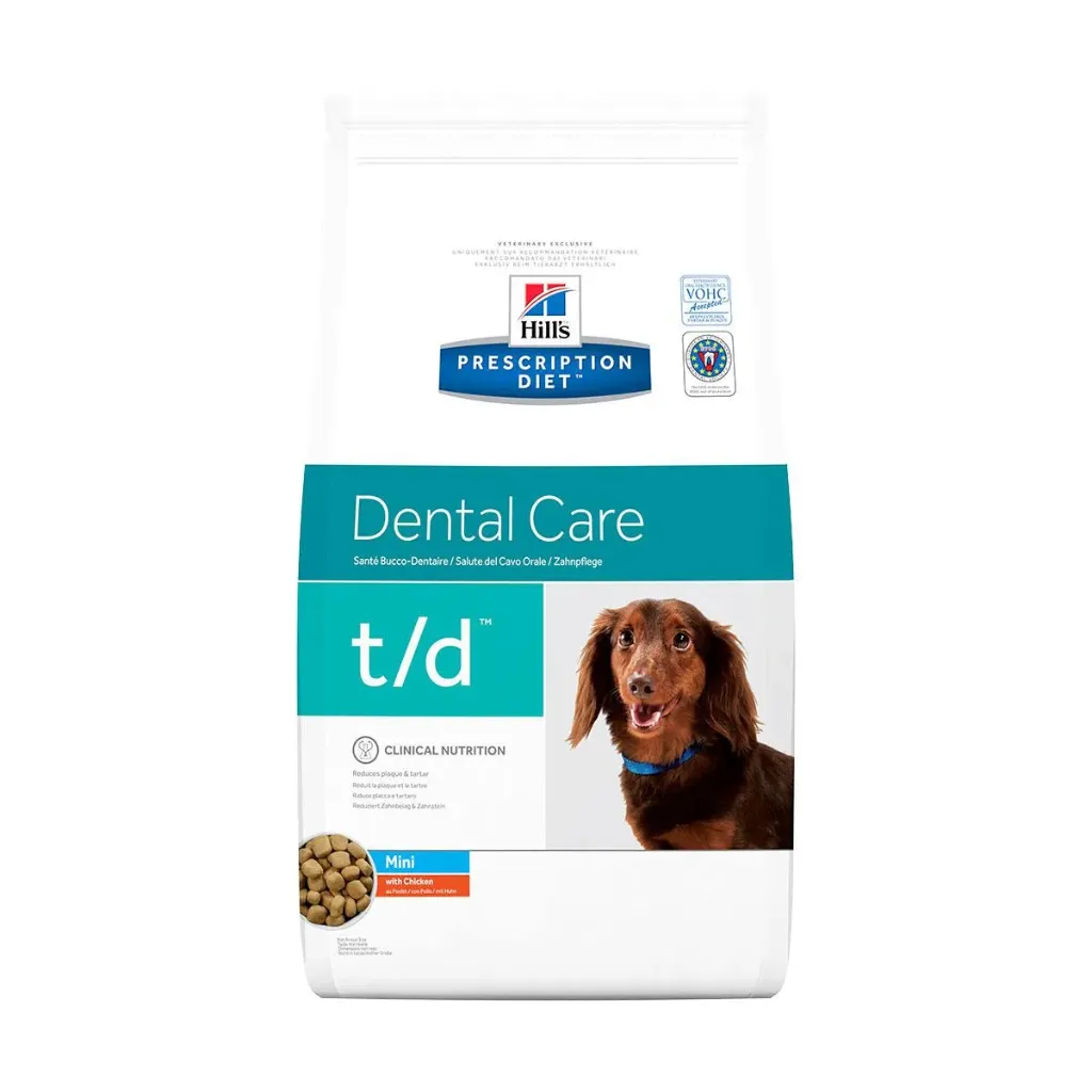 HILL'S PRESCRIPTION DIET Canine Dental Care t/d Mini au poulet pour chien - Sac de 3 kg