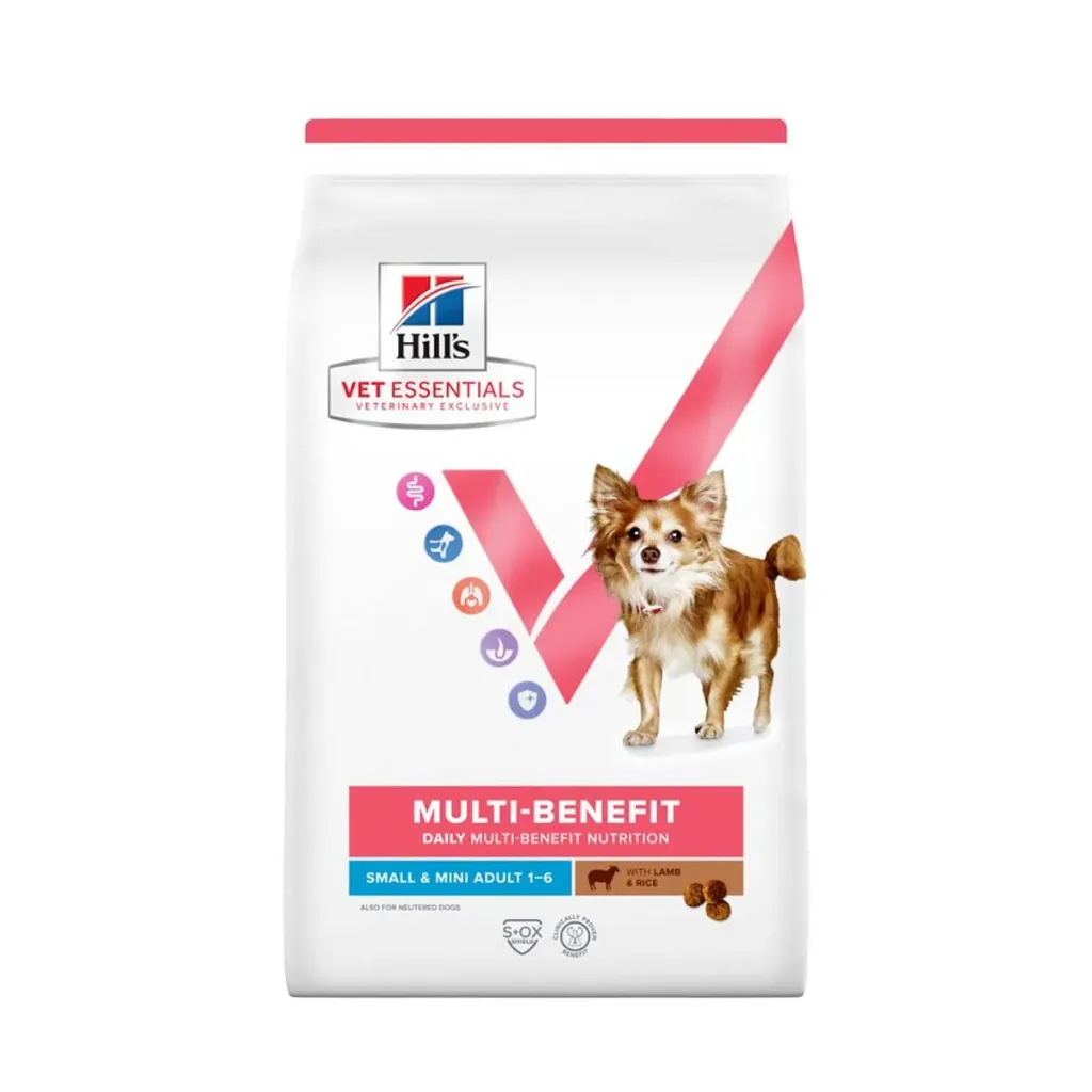 [32514] HILL'S VET ESSENTIALS Multi-Benefit Small & Mini Adult 1-6 à l'agneau & riz pour chien - Sac de 7 kg