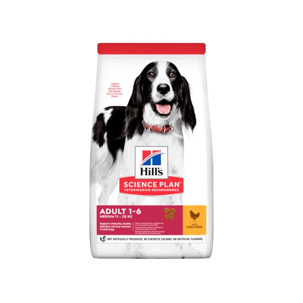 HILL'S SCIENCE PLAN Adult 1-6 Medium 11-25 kg au poulet pour chien - Sac de 2,5 kg