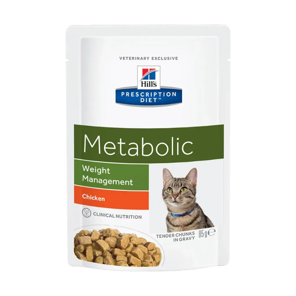 HILL'S PRESCRIPTION DIET Metabolic Weight Management au poulet pour chat - 12 sachets de 85 g