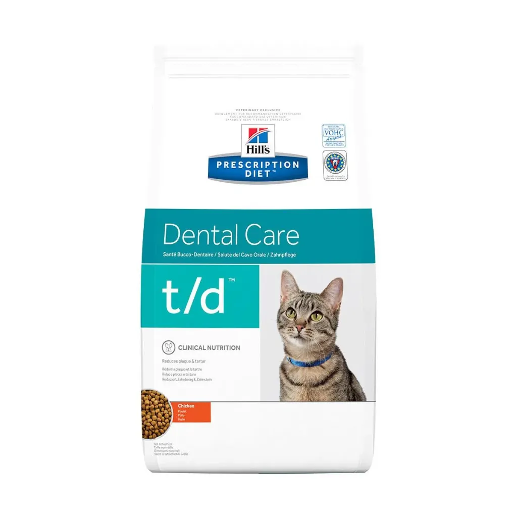 HILL'S PRESCRIPTION DIET Dental Care t/d au poulet pour chat - Sac de 1,5 kg