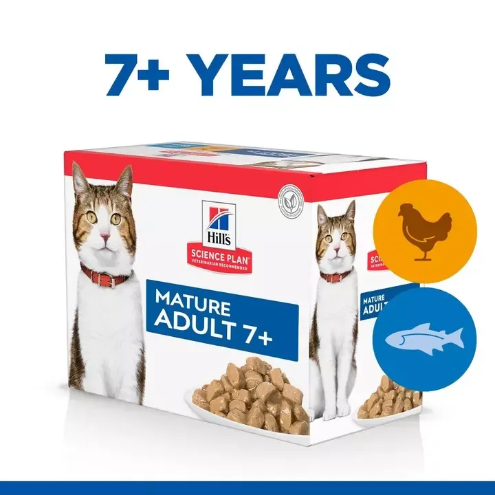 SCIENCE PLAN Feline Mature Adult 7+ au poulet & poisson pour chat - 12 sachets de 85 g