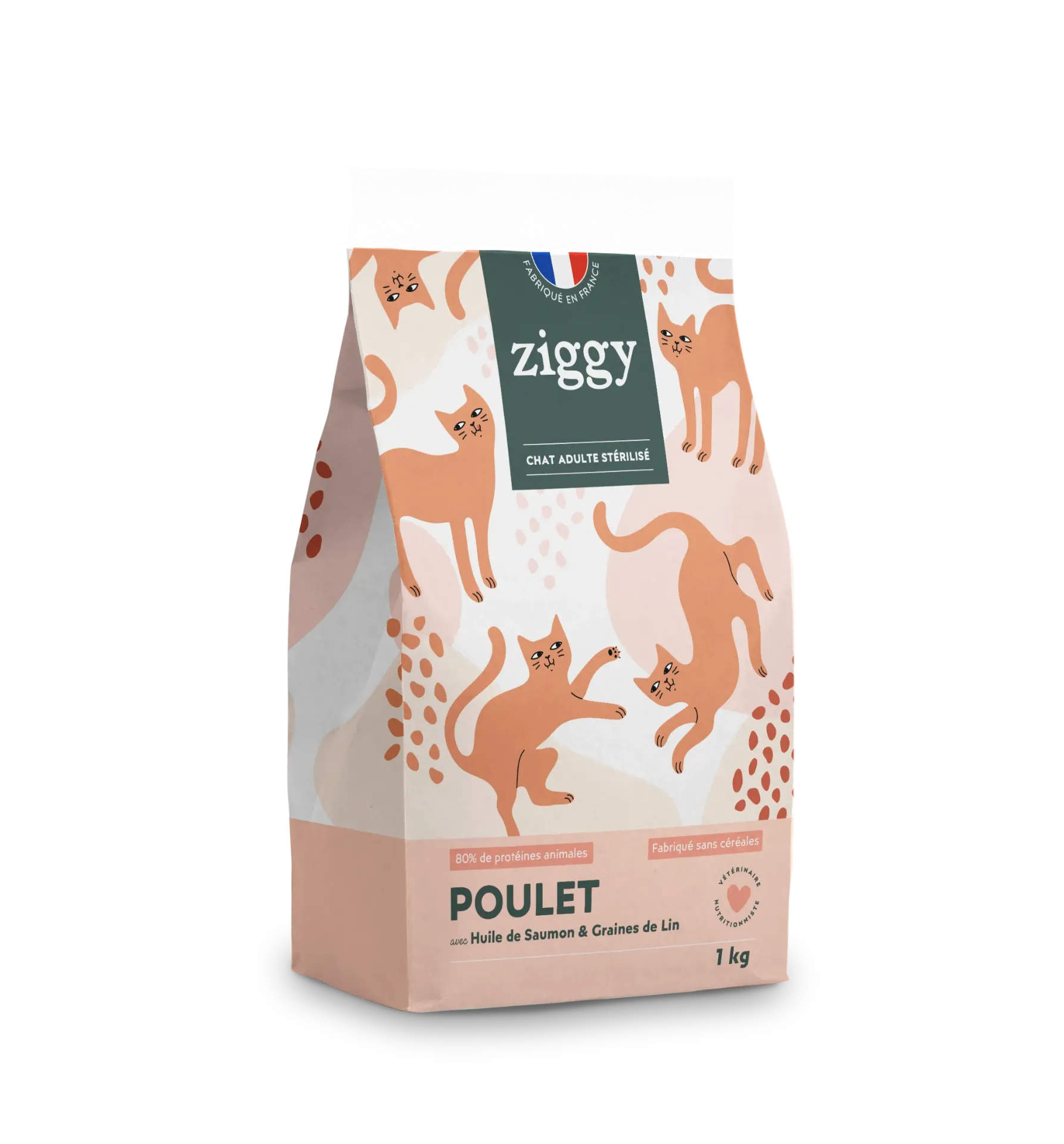 ZIGGY Croquettes Chat Stérilisé Sans Céréales au Poulet - 1kg