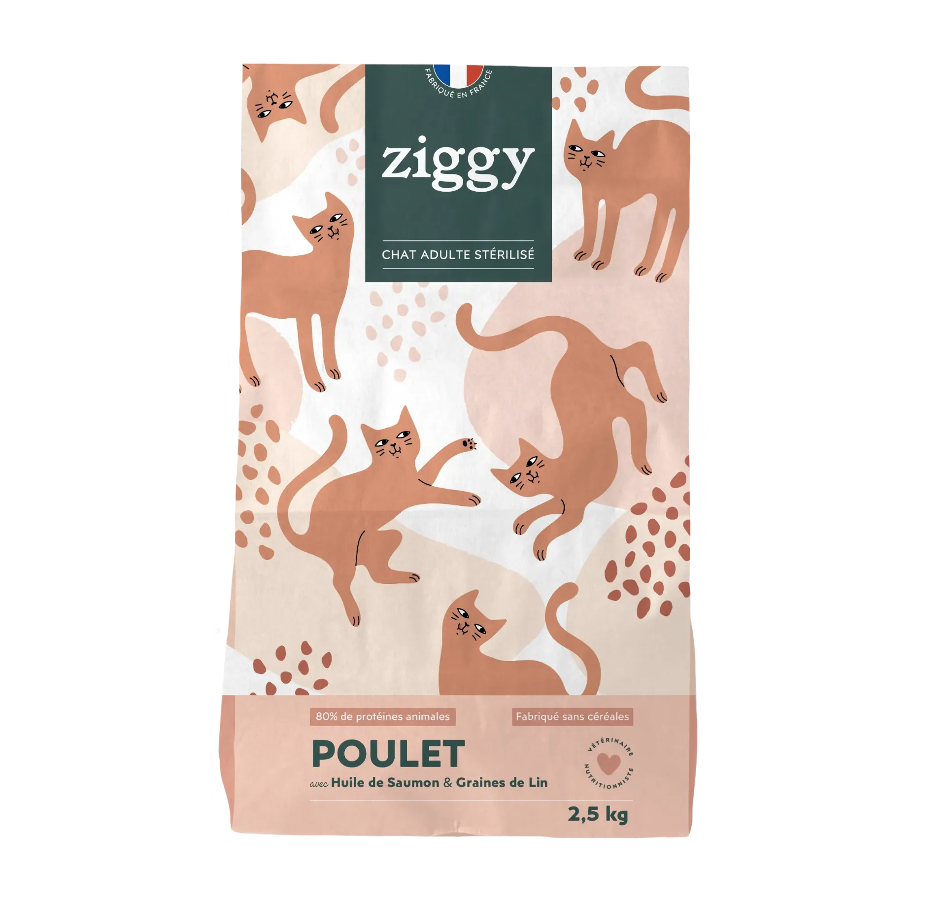ZIGGY Croquettes Chat Stérilisé Sans Céréales au Poulet - 2.5kg
