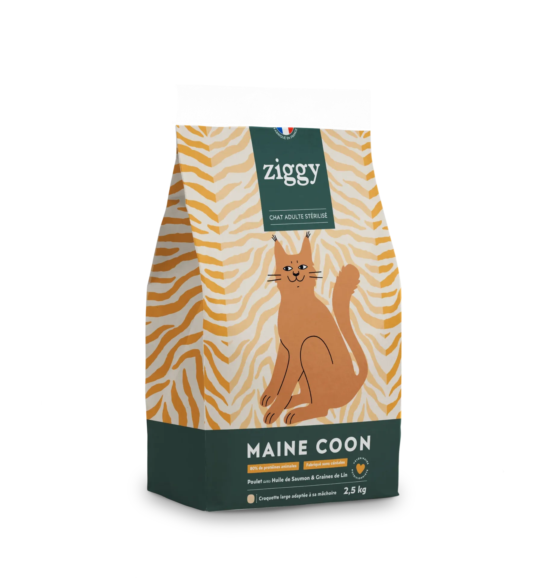 ZIGGY Croquettes Maine Coon Stérilisé Sans Céréales au Poulet - 2.5kg