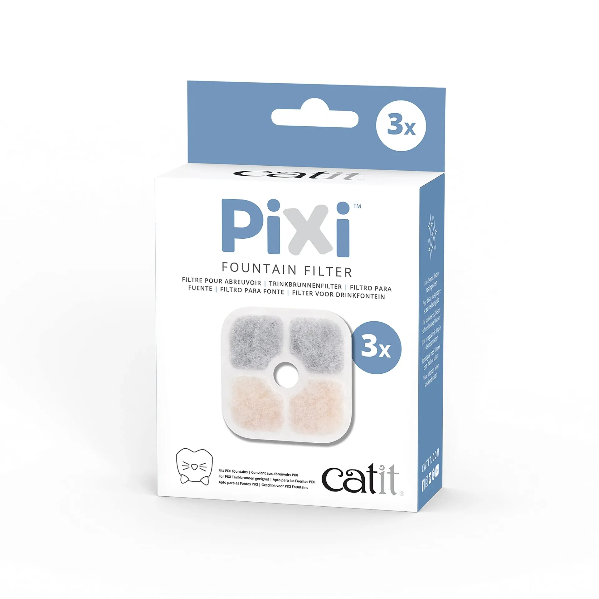 Catit - Filtre pour fontaine à eau Pixi pour chat - Boite de 3
