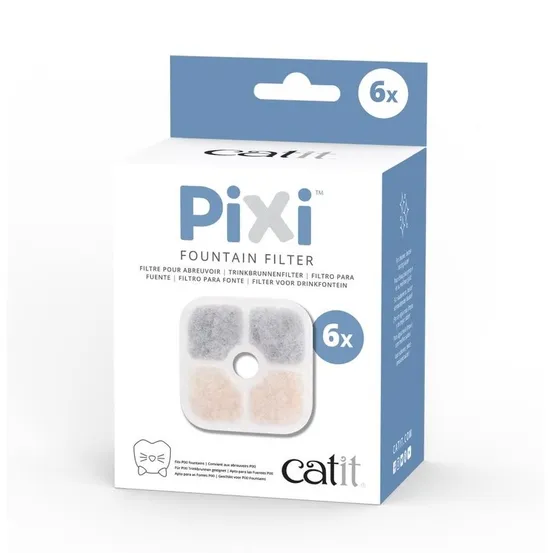 Catit - Filtre pour fontaine à eau Pixi pour chat - Boite de 6