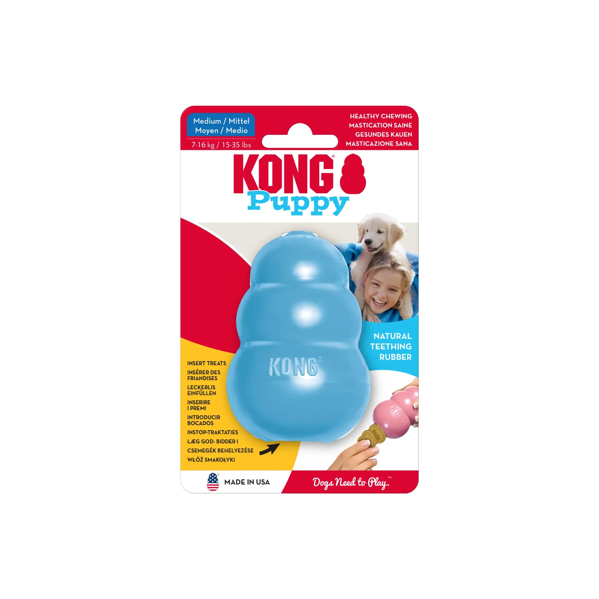 KONG Puppy pour chiot - M (Bleu)