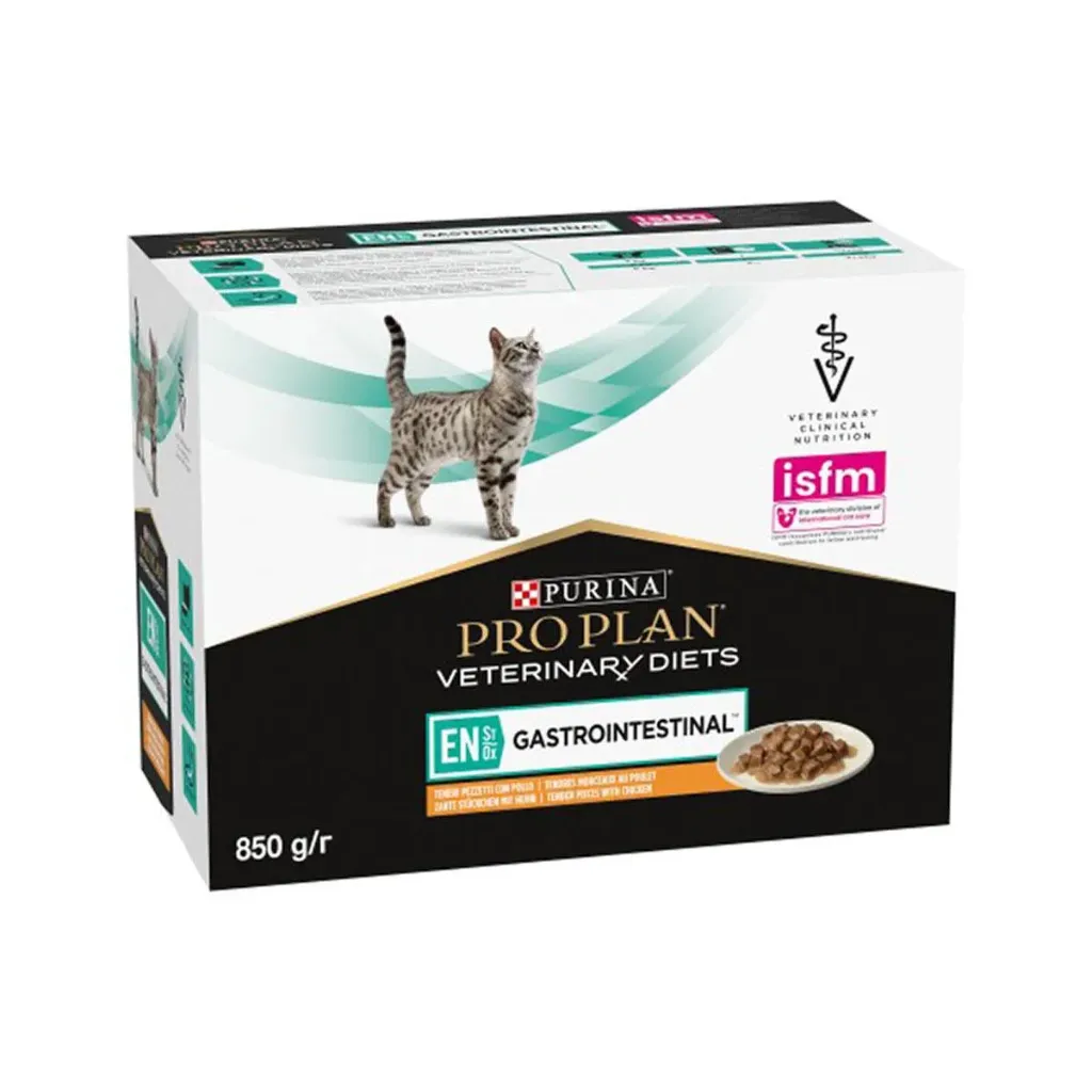 PURINA PRO PLAN VETERINARY DIETS EN St/Ox Gastrointestinal au poulet pour chat - 10 sachets de 85 g