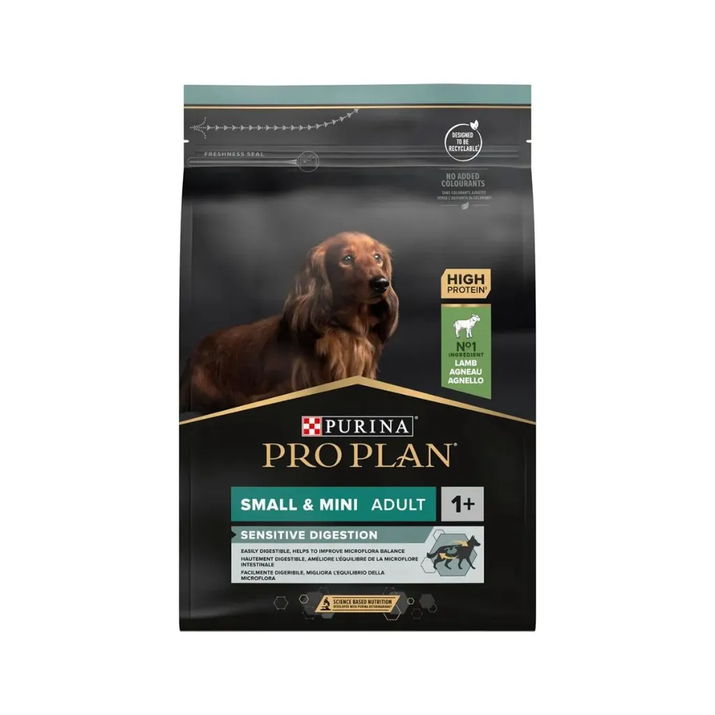 [10638] PURINA PRO PLAN Sensitive Digestion Small & Mini Adult 1+ à l'agneau pour chien - Sac de 3 kg