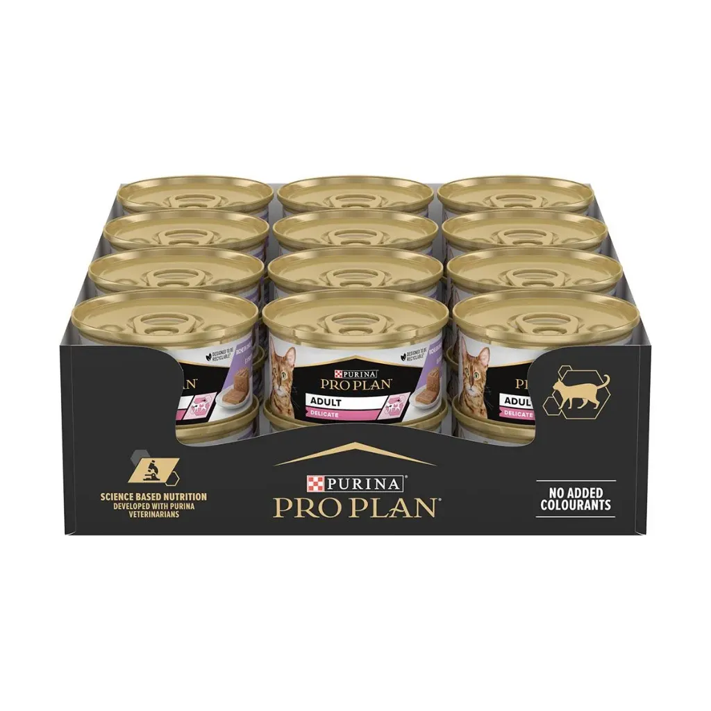 [16267] PURINA PRO PLAN Delicate Adult à la dinde pour chat -24 boîtes de 85 g