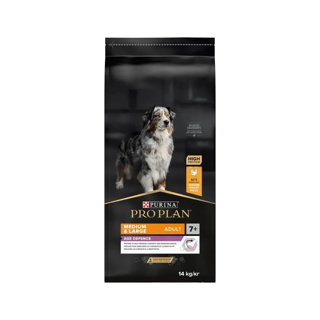 [52382] PURINA PRO PLAN Age Defence Medium & Large Adult 7+ au poulet pour chien - Sac de 14 kg