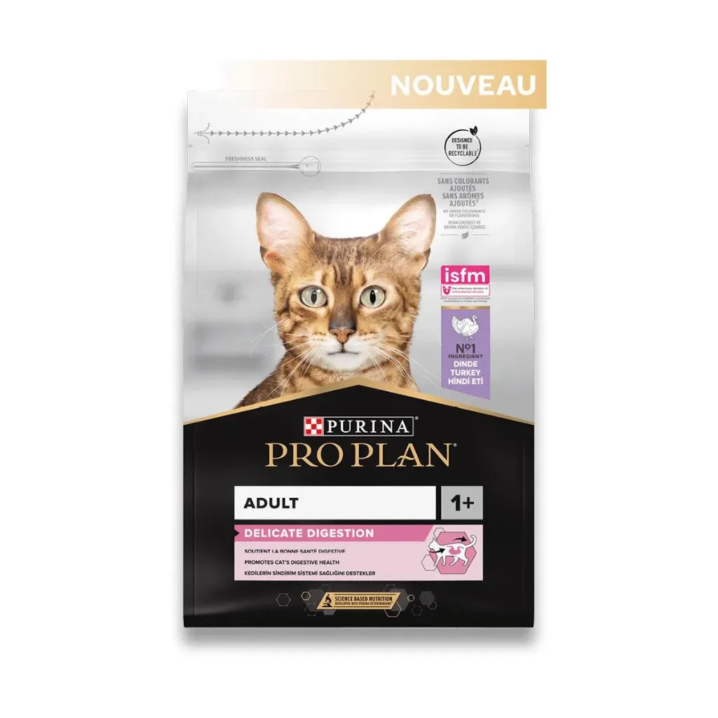 PURINA PRO PLAN Delicate Digestion Adult 1+ à la dinde pour chat - 8 sachets de 400 g